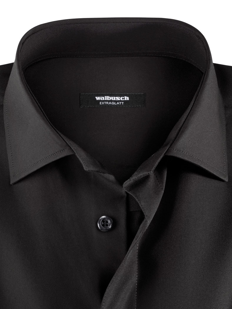 Extraglatt-Hemd Kent-Kragen Schwarz