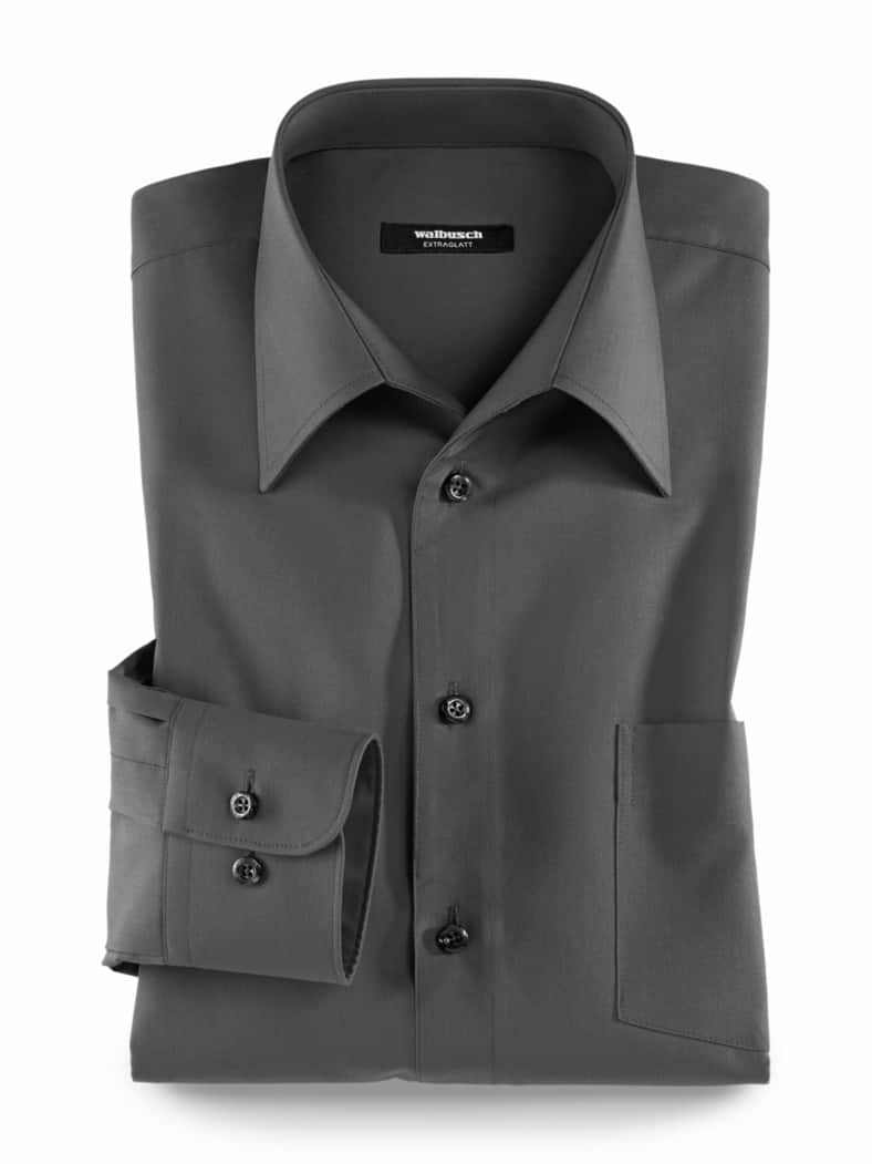 Extraglatt-Hemd Walbusch-Kragen Anthrazit