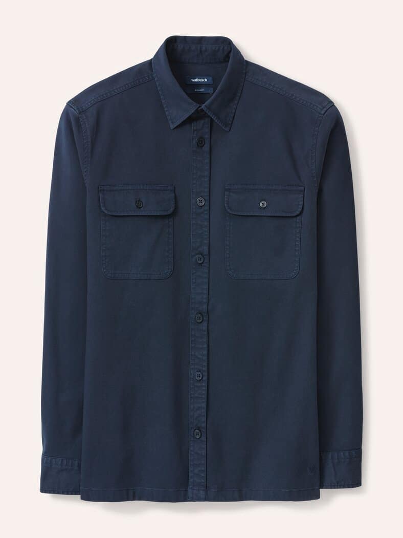 überfärbte Hemd-Jacke Marine