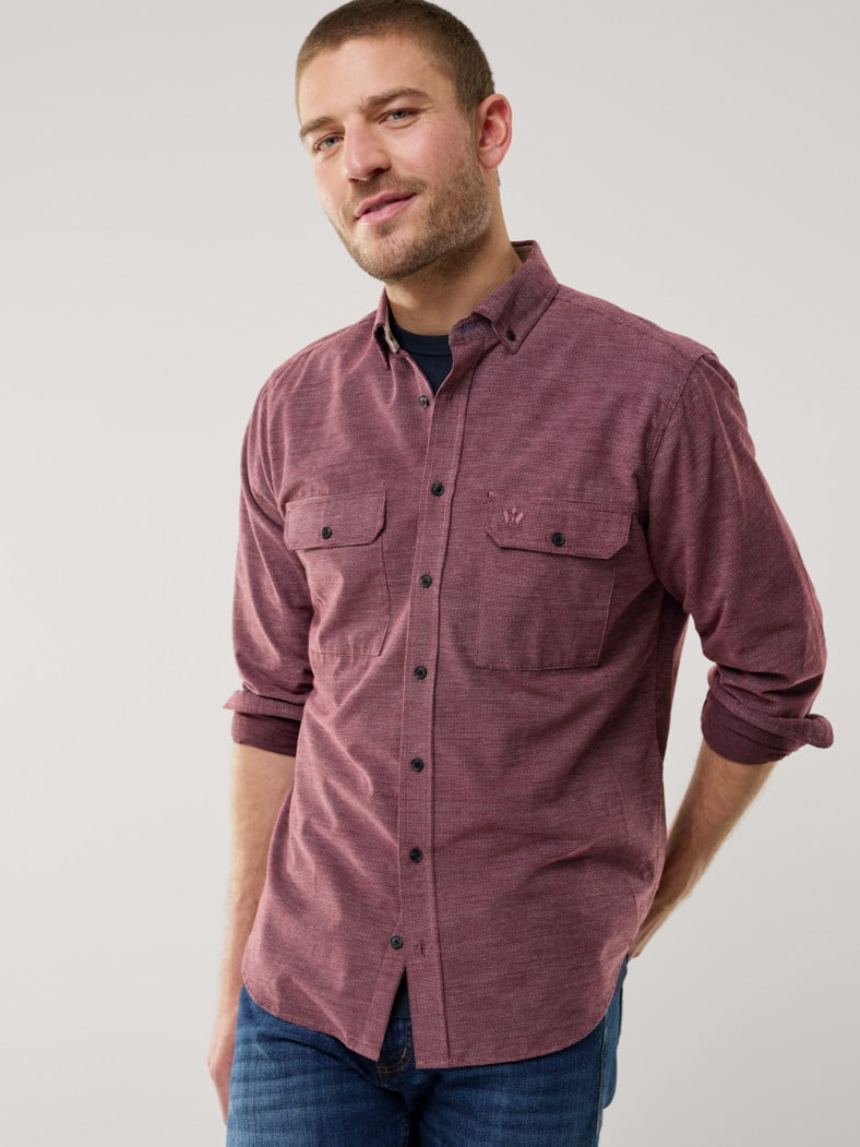 Soft-Cord Overshirt Bordeaux