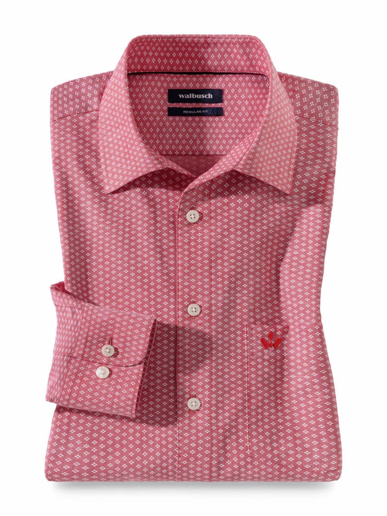 Aktiv-Hemd Tropical Druck Weiß