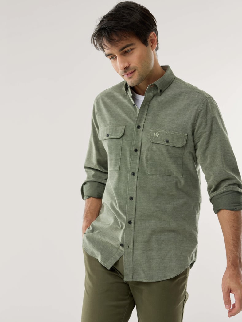 Soft-Cord Overshirt Schilf