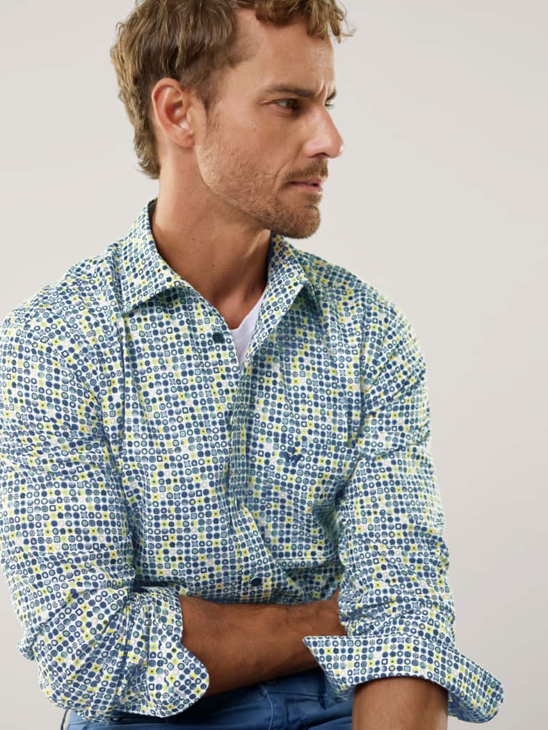 Extraglatt-Hemd Druck Multi