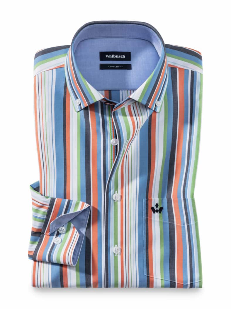 Extraglatt Hemd Frischekick Streifen Orange