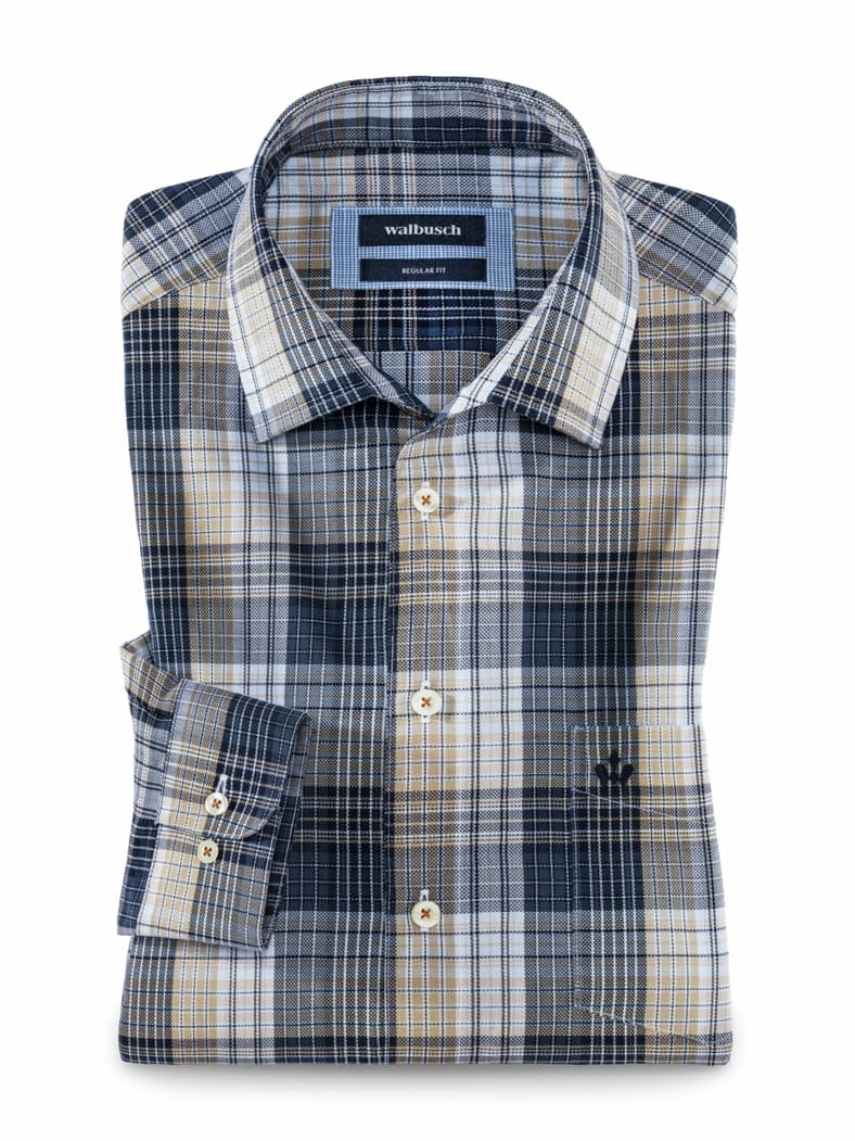 Easycare-Hemd Best-Klima Karo Natur