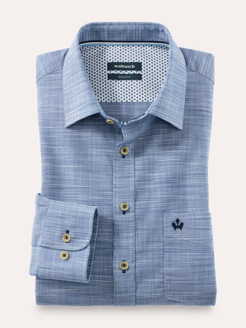 Soft-Tropical Hemd Uni Marine