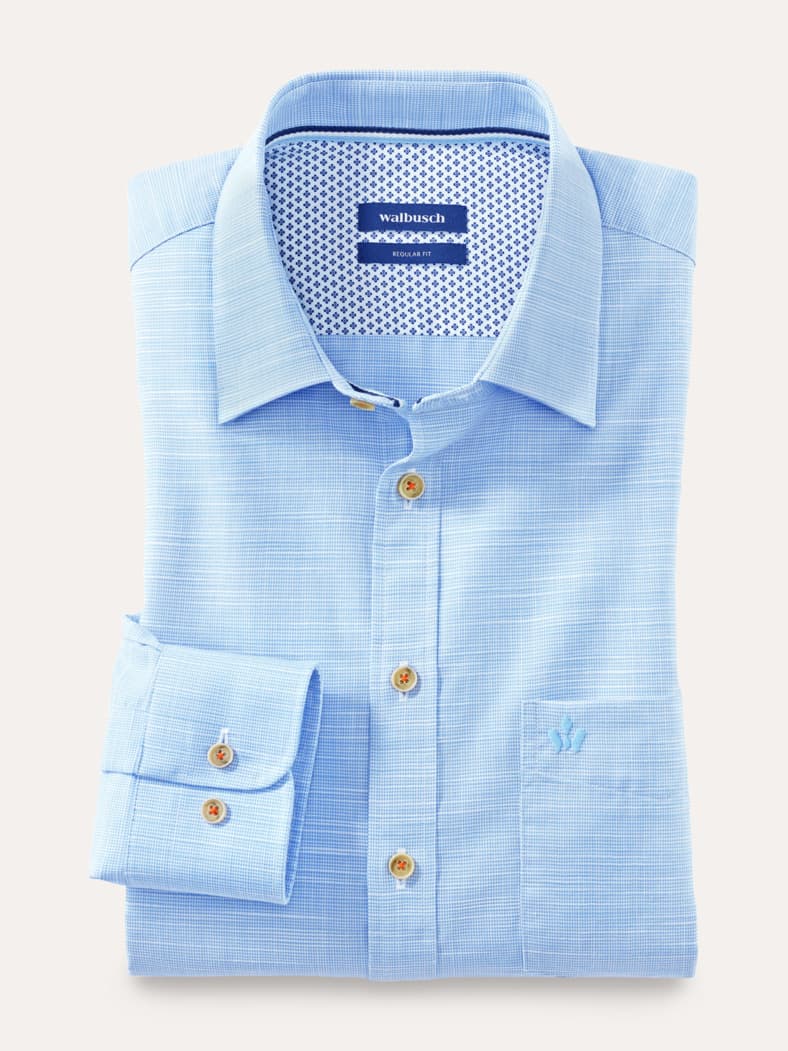 Soft-Tropical Hemd Uni Hellblau