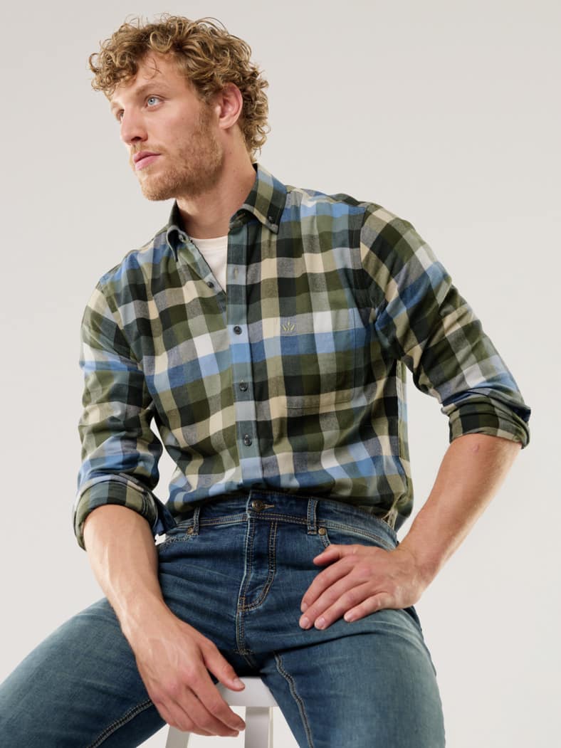 Sturmtief Flanell-Hemd Karo Schilf