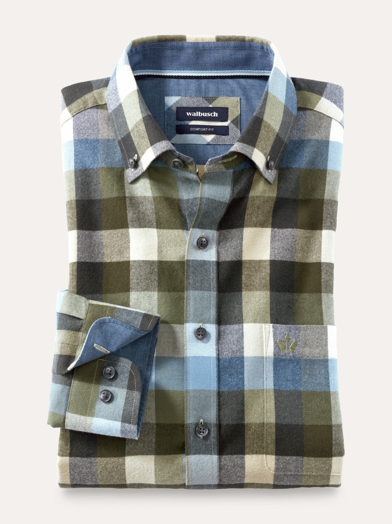 Sturmtief Flanell-Hemd Karo Schilf