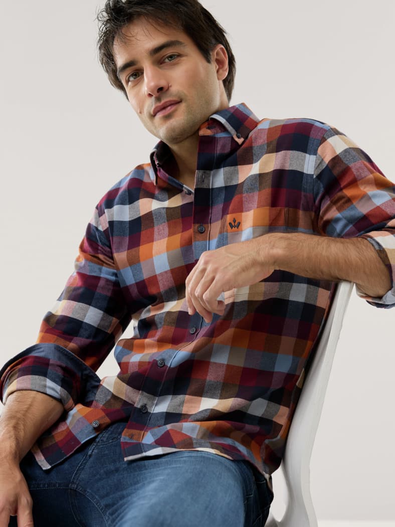 Sturmtief Flanell-Hemd Karo Bordeaux