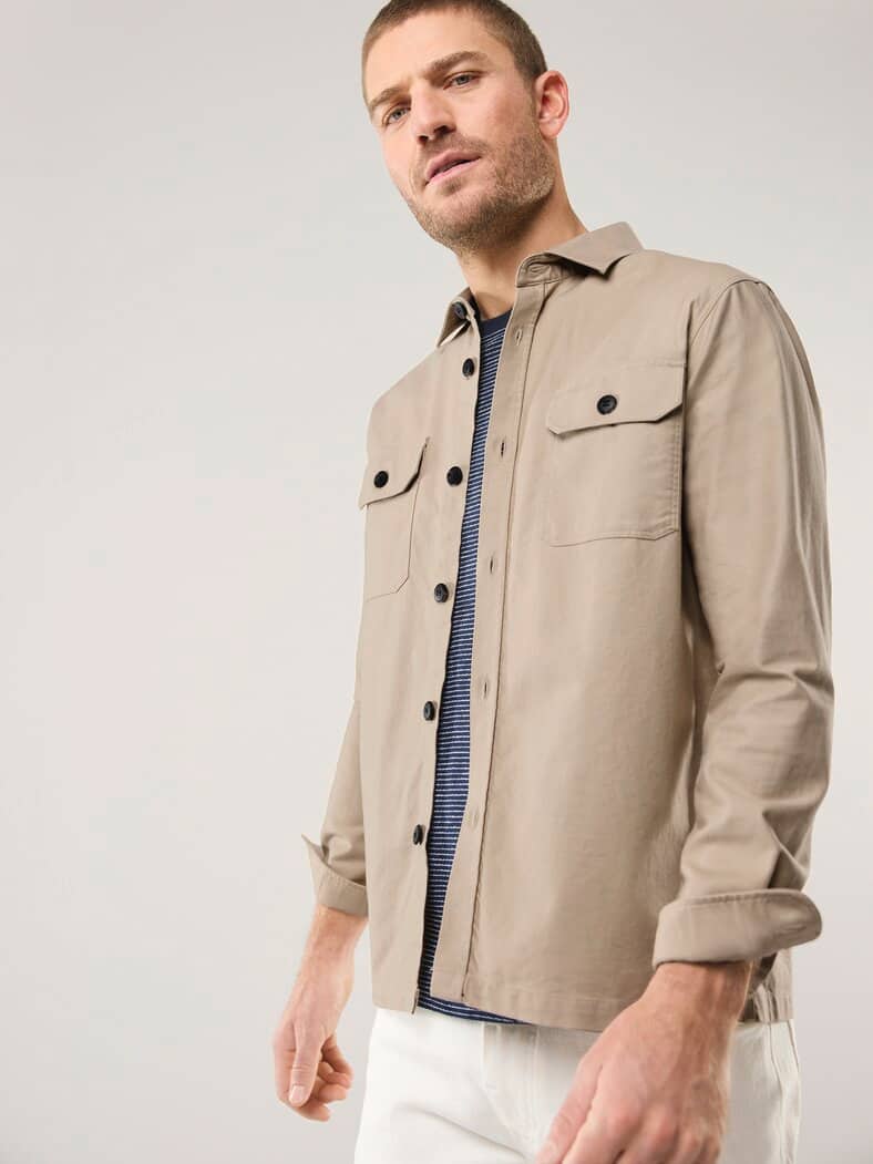 Hemdjacke aus Baumwoll-Mischung Sand