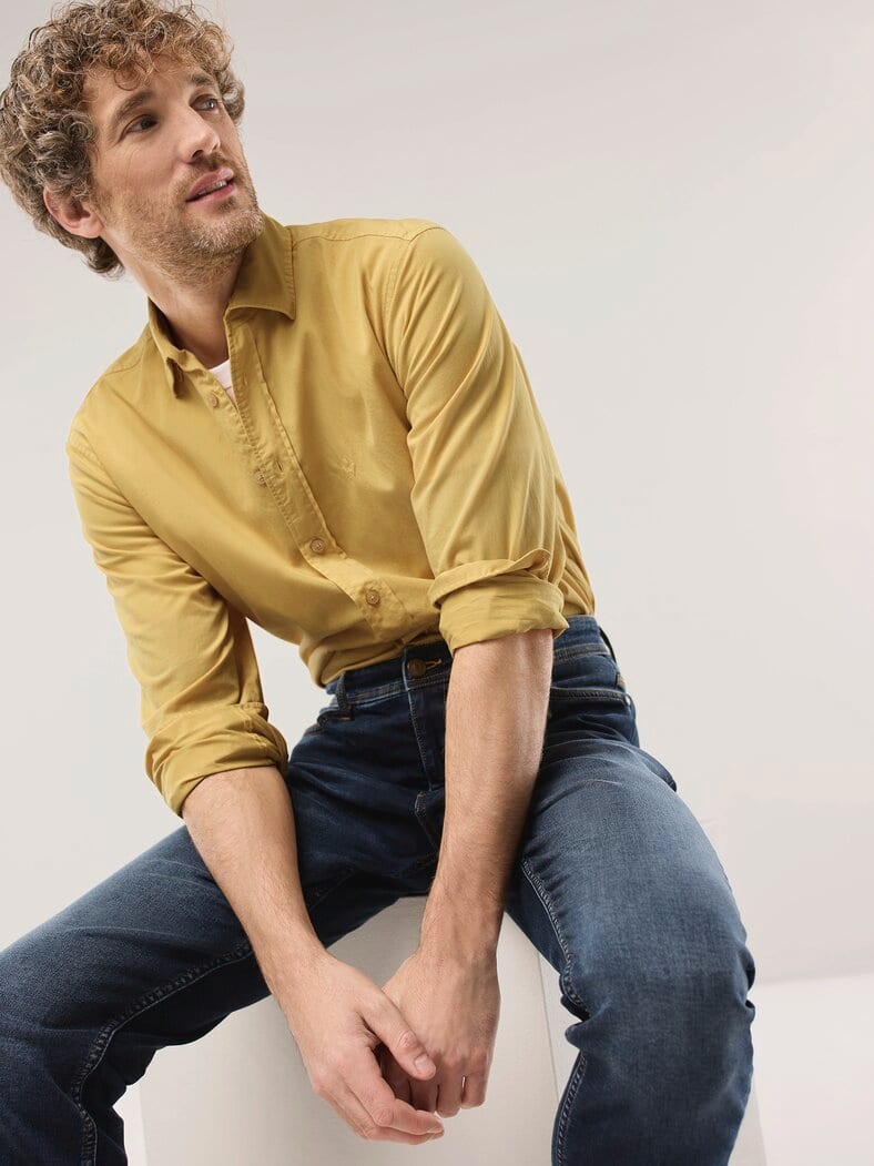 Überfärber-Hemd Akaziengelb