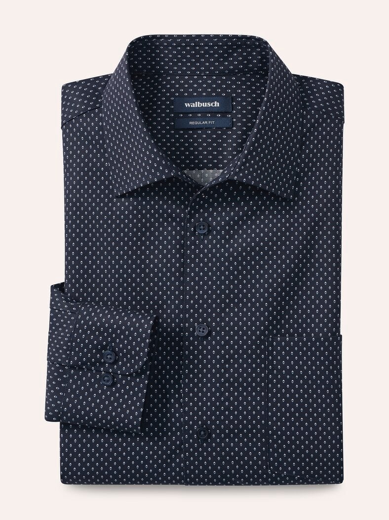 Extraglatt-Hemd Walbusch-Kragen Minimal Druck