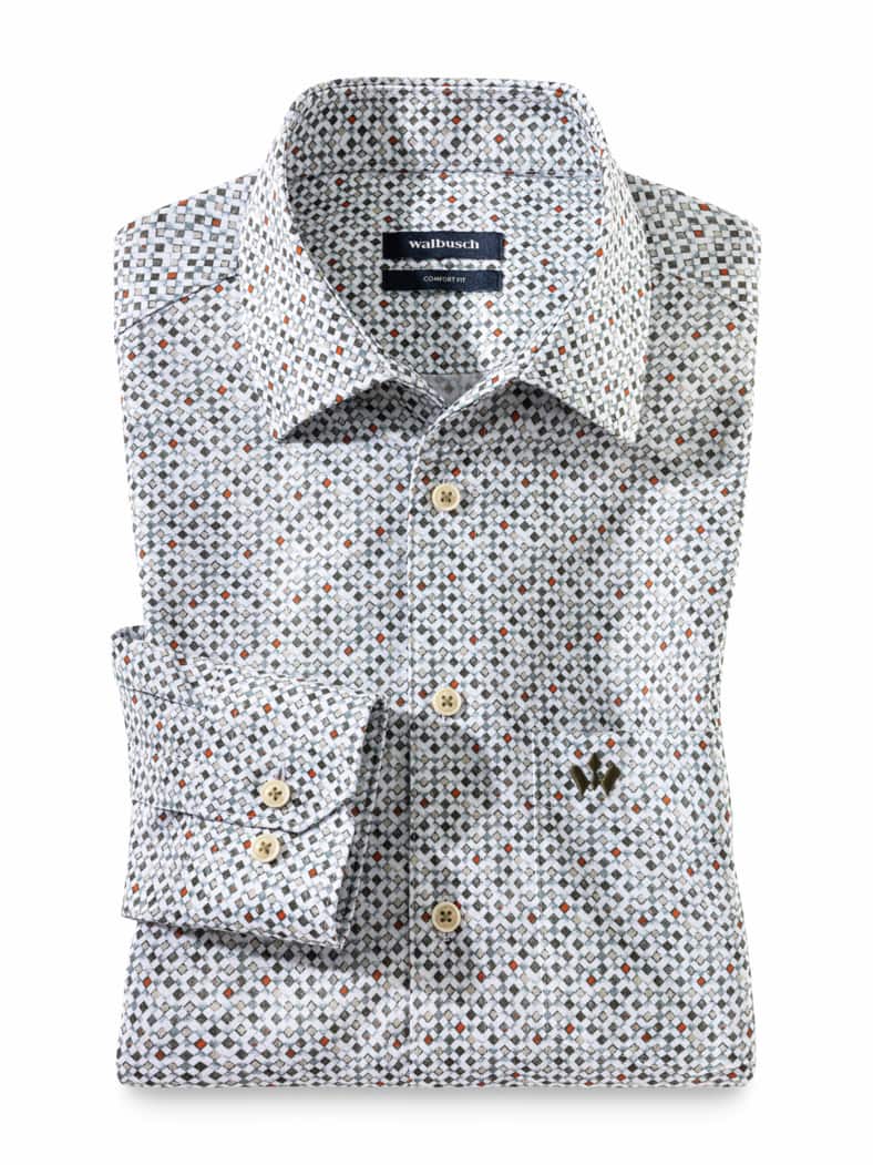 Extraglatt-Hemd Tropical Druck Minimal