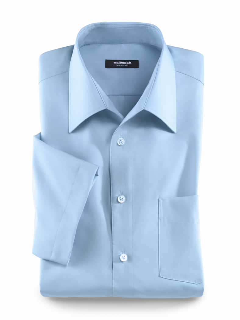 Extraglatt-Hemd Walbusch-Kragen Hellblau