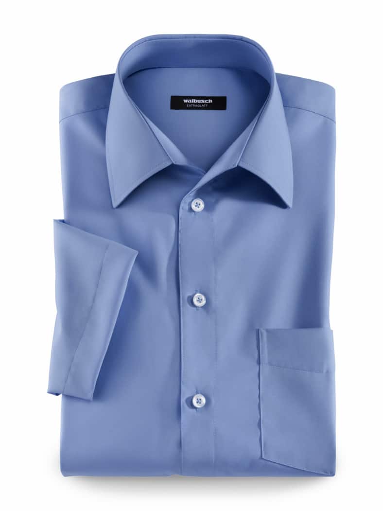 Extraglatt-Hemd Walbusch-Kragen Azur