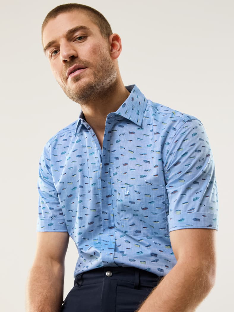 Tropical-Hemd Zip&Go Druck Multi