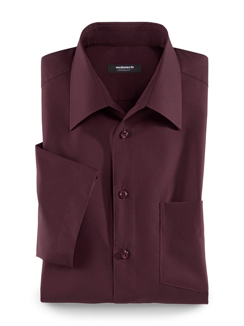 Extraglatt-Hemd Walbusch-Kragen Burgund