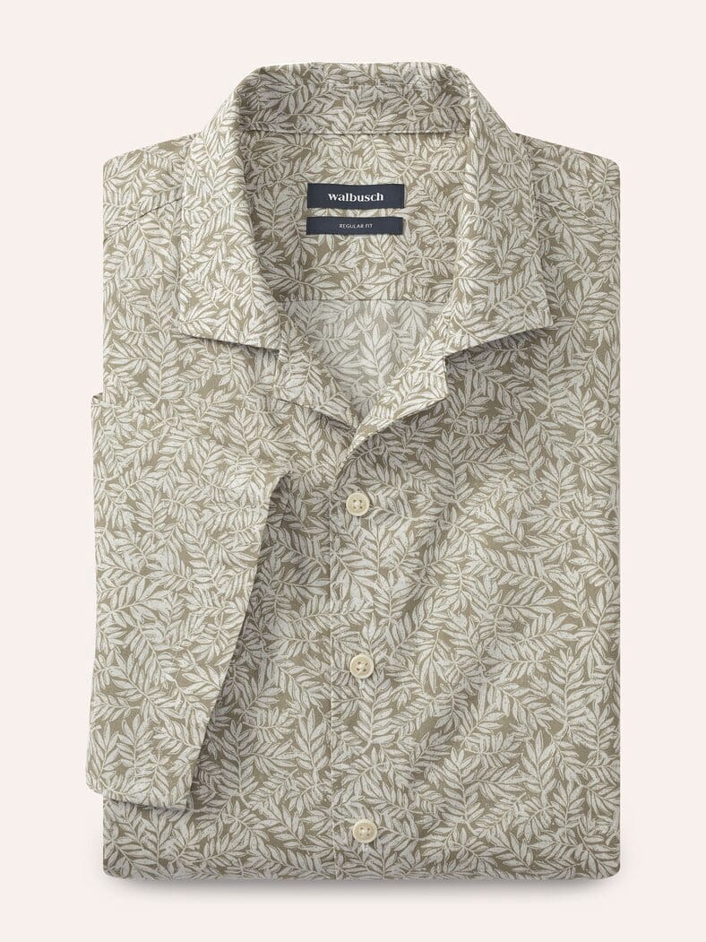 leichtes Reverskragen-Hemd Druck Natur