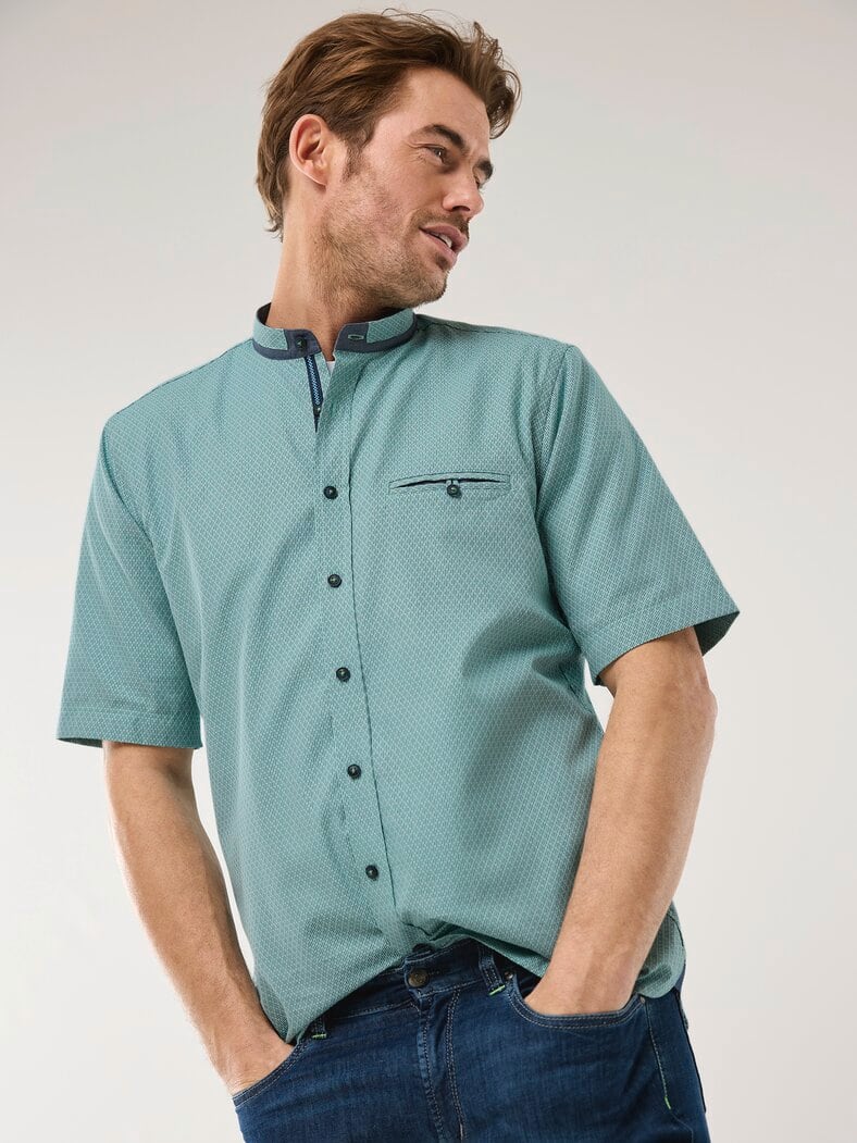 Kurzarm Struktur-Hemd Mint