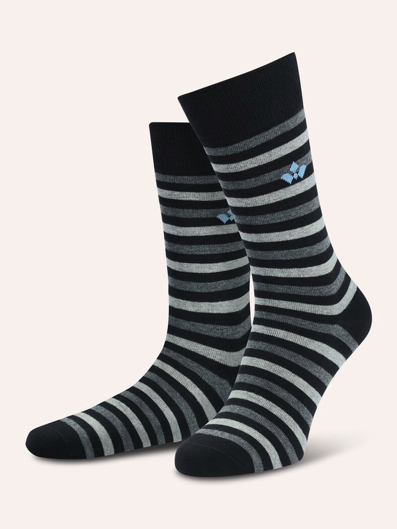 Baumwoll-Socke Dessin Schwarz