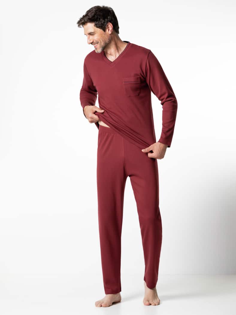 Wohlfühl Schlafanzug Easycare Bordeaux