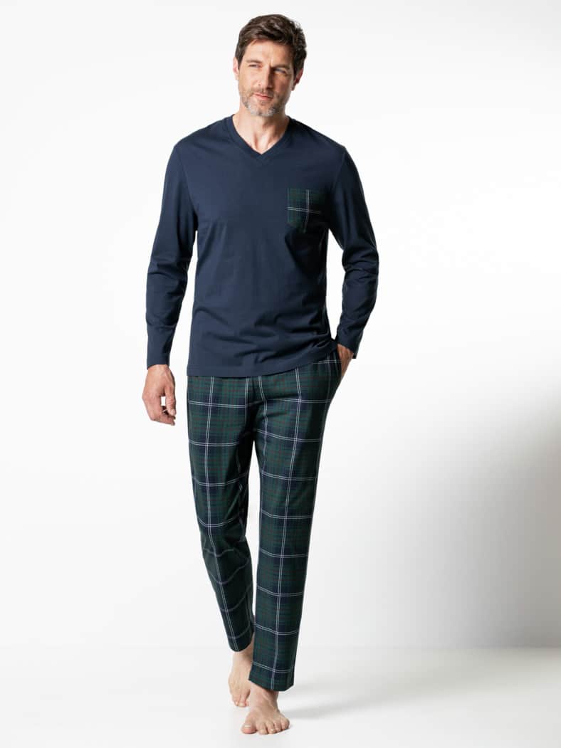 Tartan Pyjama Marine/Grün