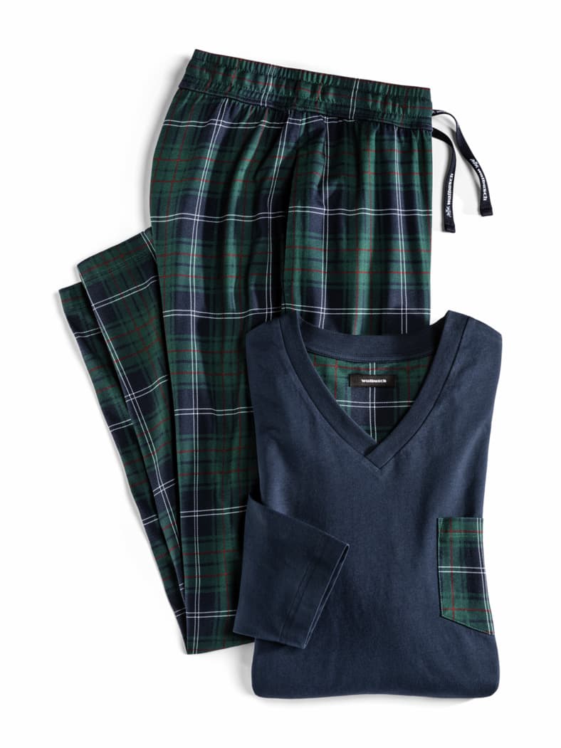 Tartan Pyjama Marine/Grün