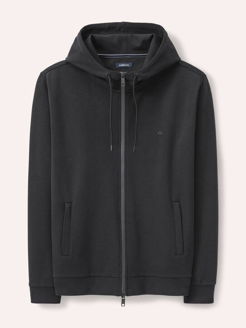 Sweatjacke mit Struktur Schwarz