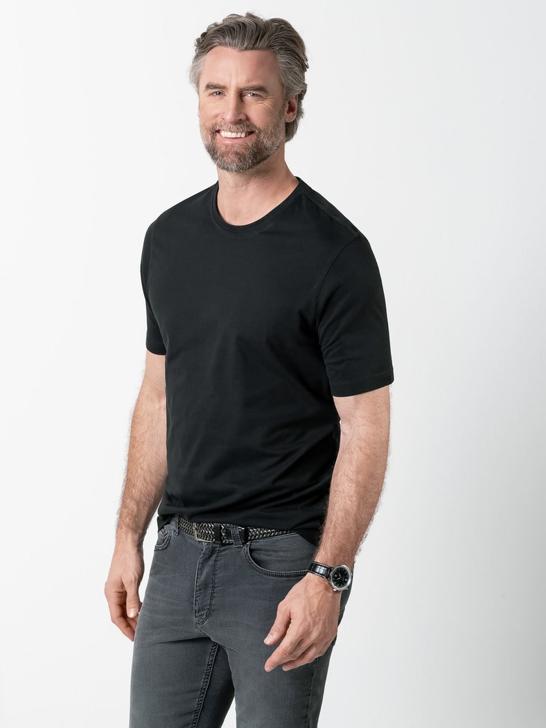 T-Shirt Rundhalsausschnitt Schwarz