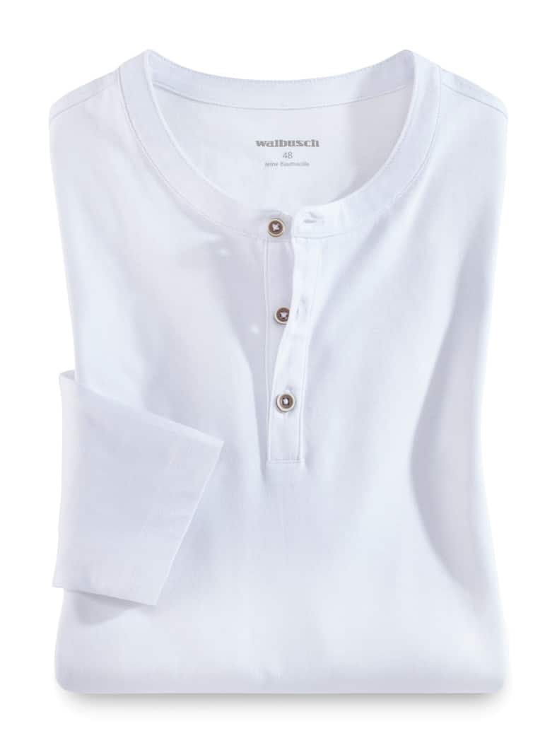 Henley-Shirt Weiß