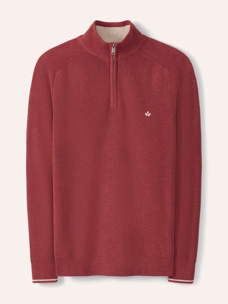 Gerippter Baumwoll-Troyer Rot