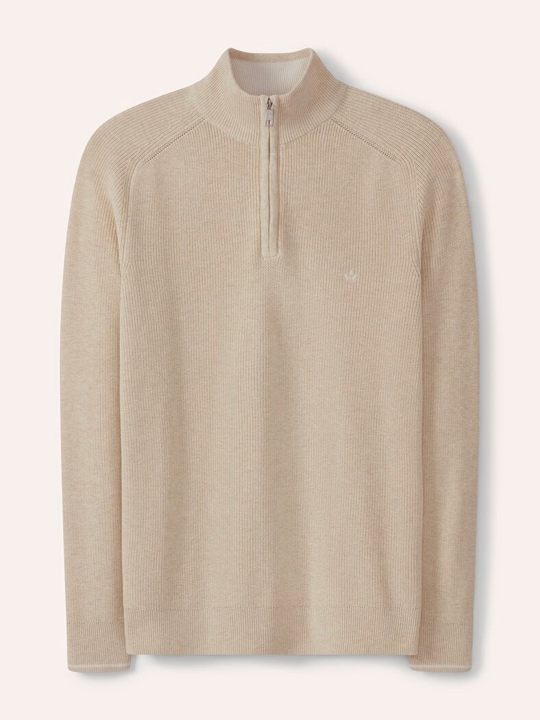 Gerippter Baumwoll-Troyer Natur