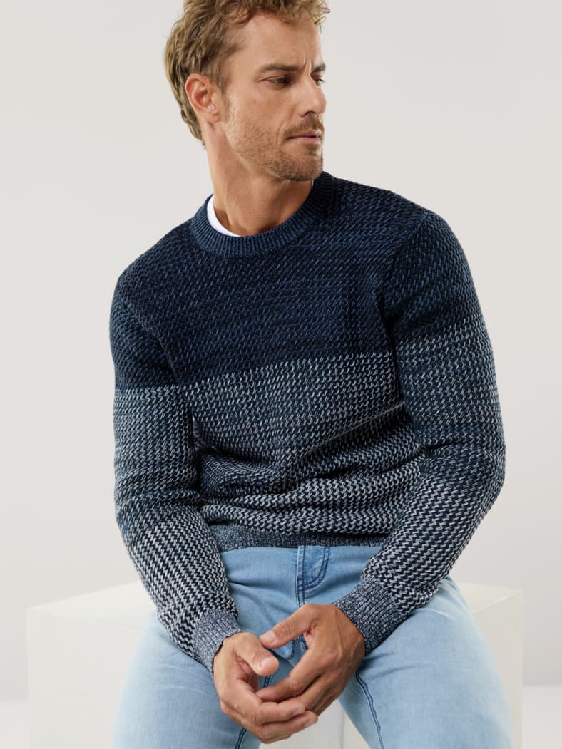 Effekt-Pullover Blau