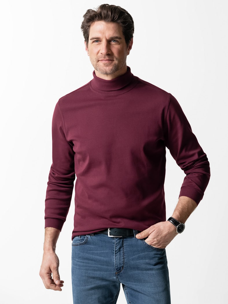 Rollkragen-Shirt Burgund