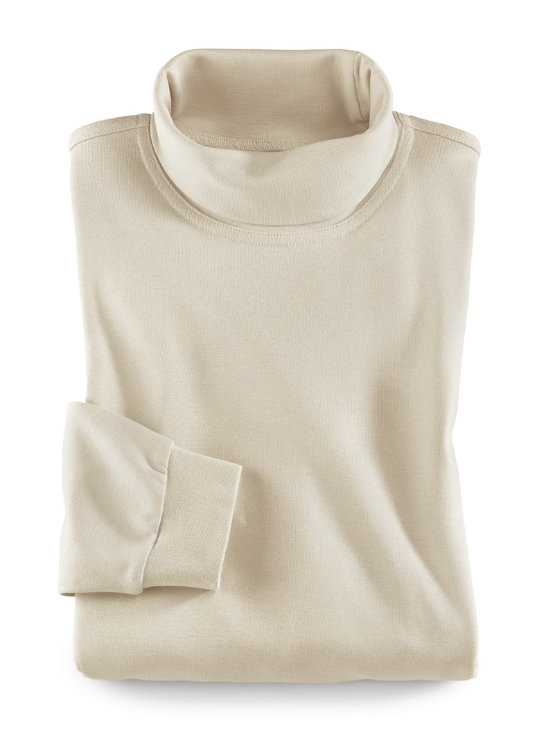 Rollkragen-Shirt Beige
