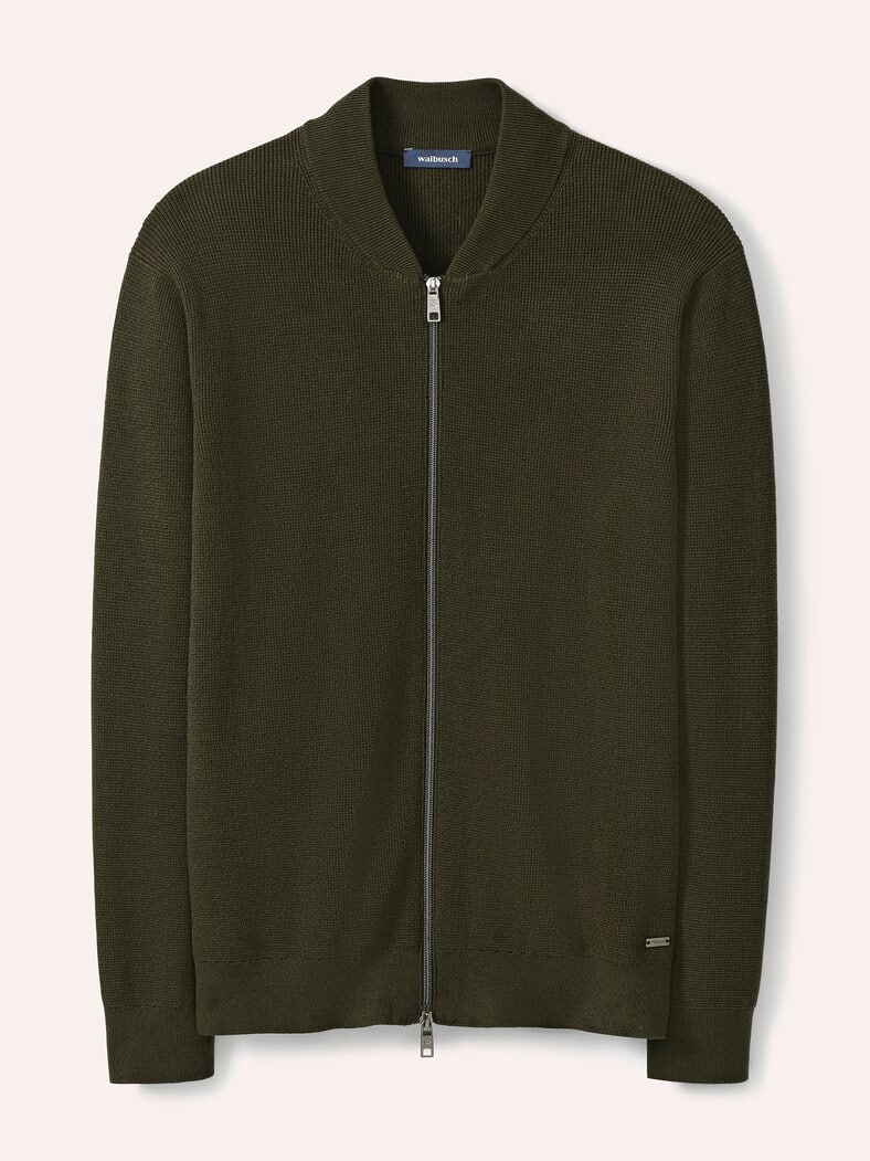 Zip-Jacke Ministruktur Oliv