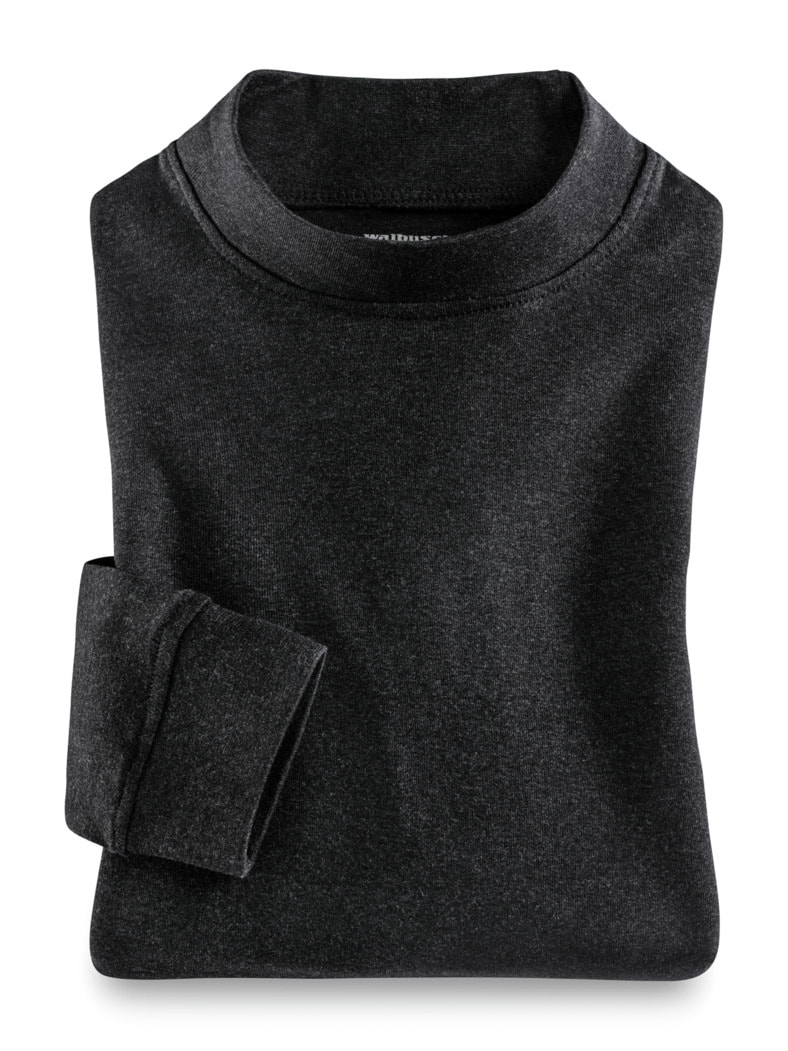 Langarm-Shirt Stehkragen Anthrazit