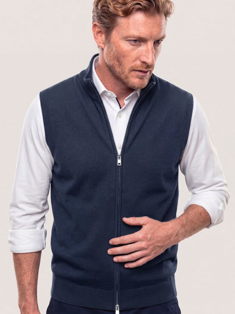 Milano Weste mit Baumwolle Marine