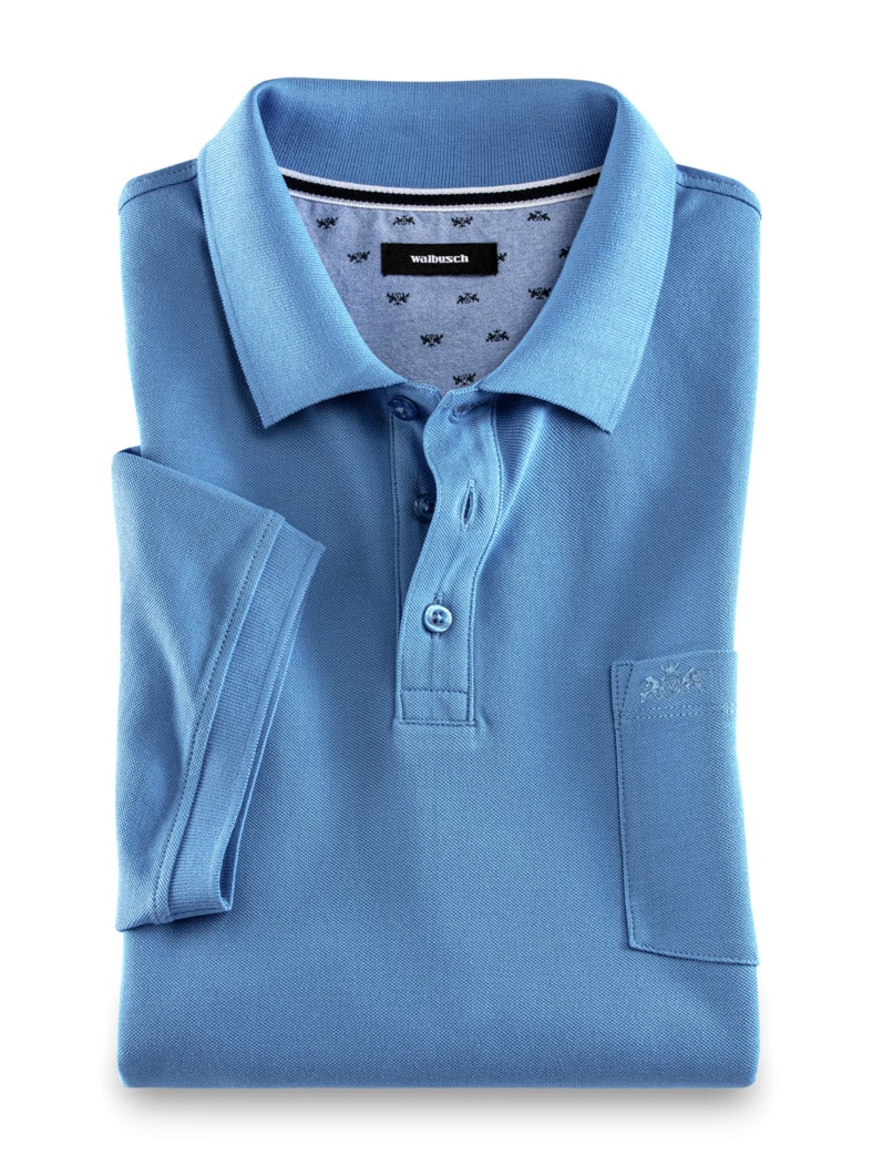 Pique-Polo Pima Cotton Mittelblau