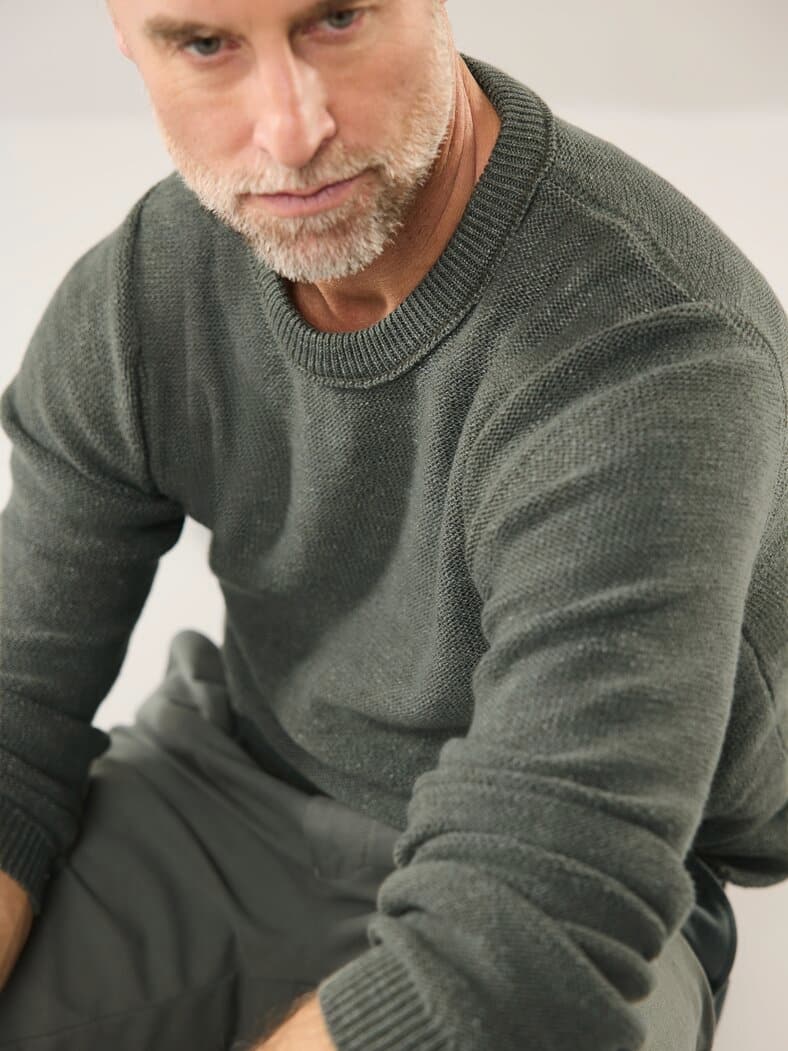 Premium Leinen-Pullover Salbei