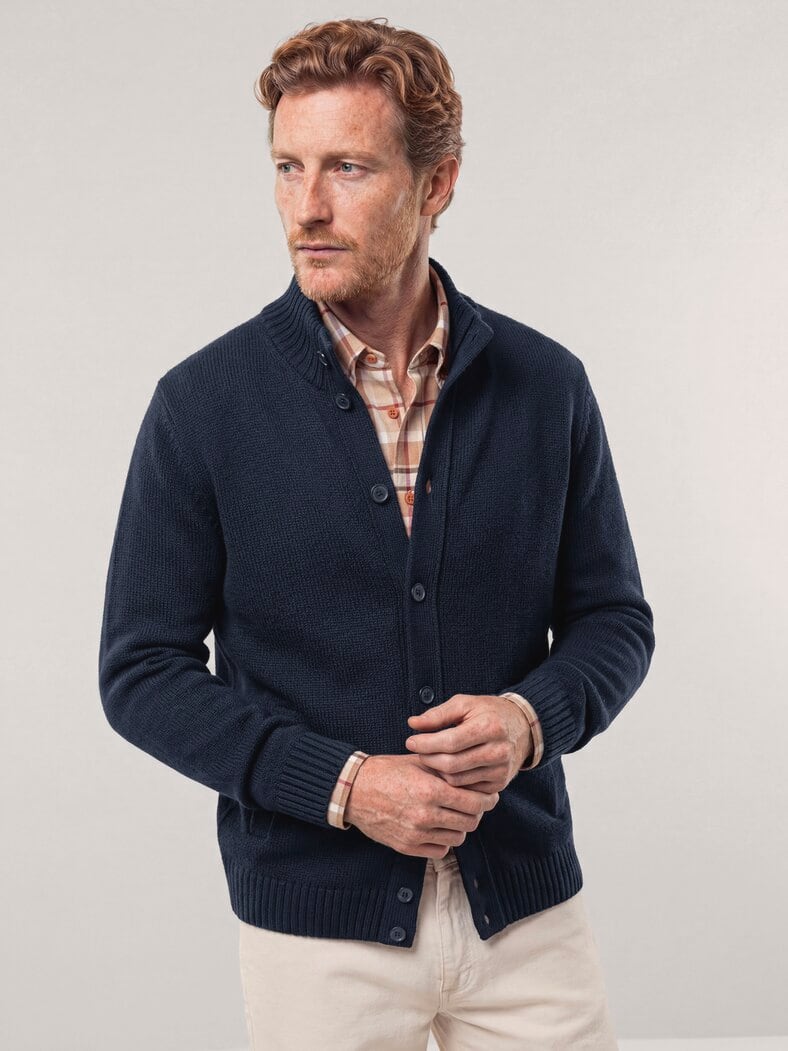 Strick-Blouson mit Merinowolle Marine