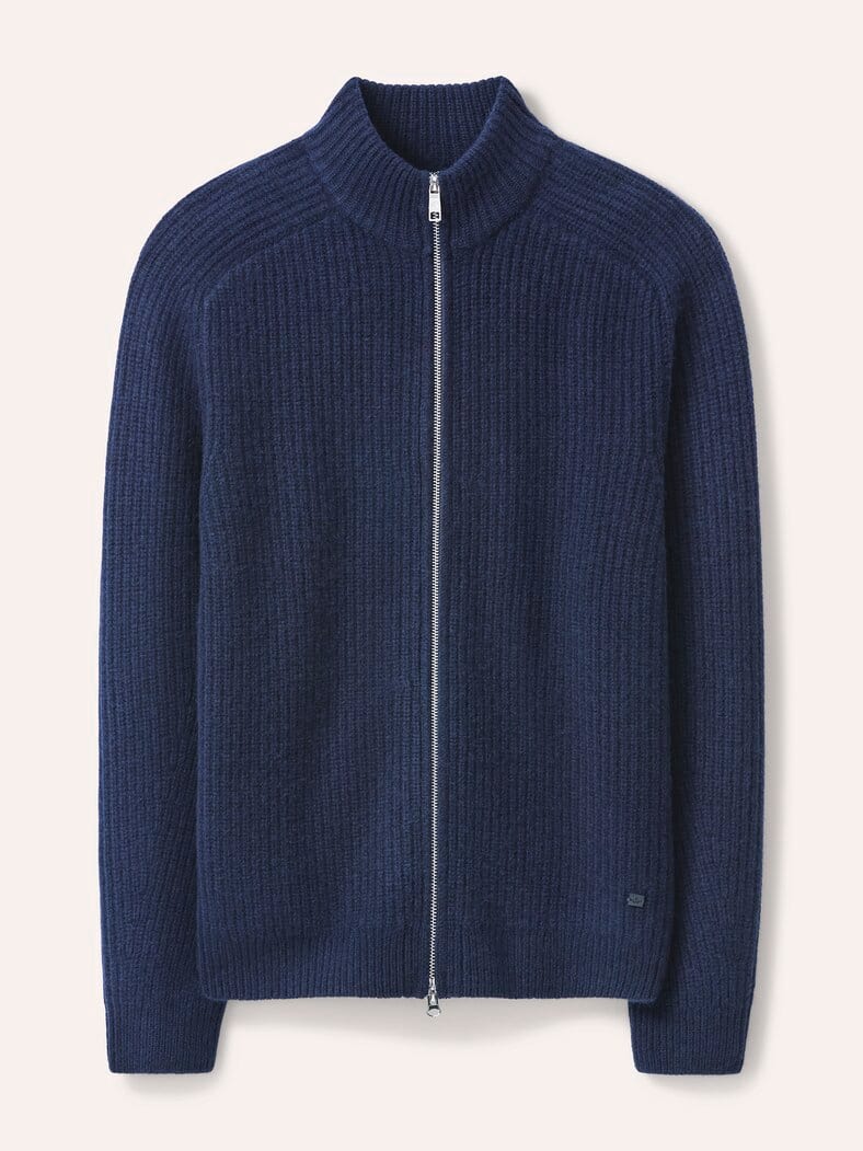 Grobstrick-Jacke mit Cashmere Marine