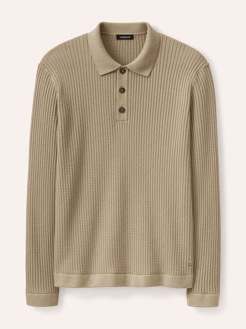 Strickpolo aus Baumwolle Sand