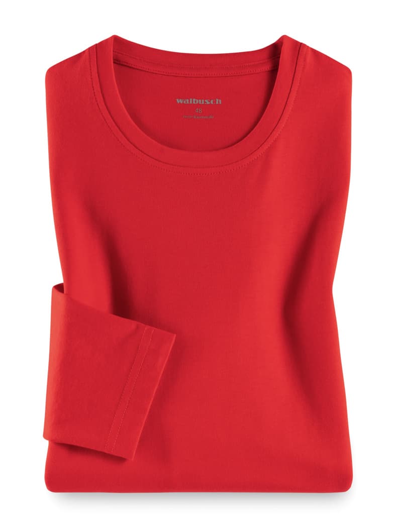 Langarm-Shirt Rundhalsausschnitt Rot