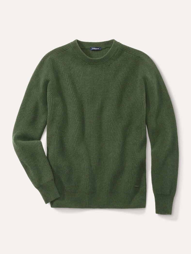 Cashmino Pullover Nahtlos Oliv