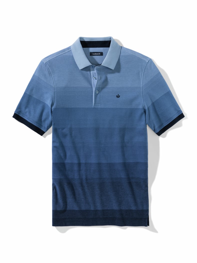 Ombre Streifenpolo Hitzefrei Blau
