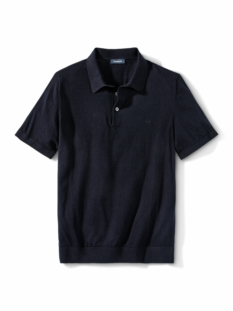 Premium Strickpolo Marine