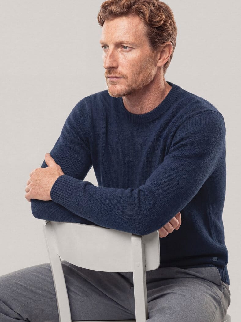 Premium Pullover mit Cashmere Marine