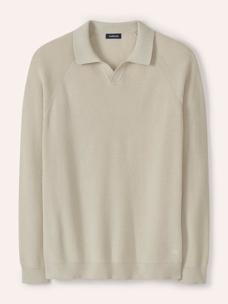 Gerippter Polopullover Natur
